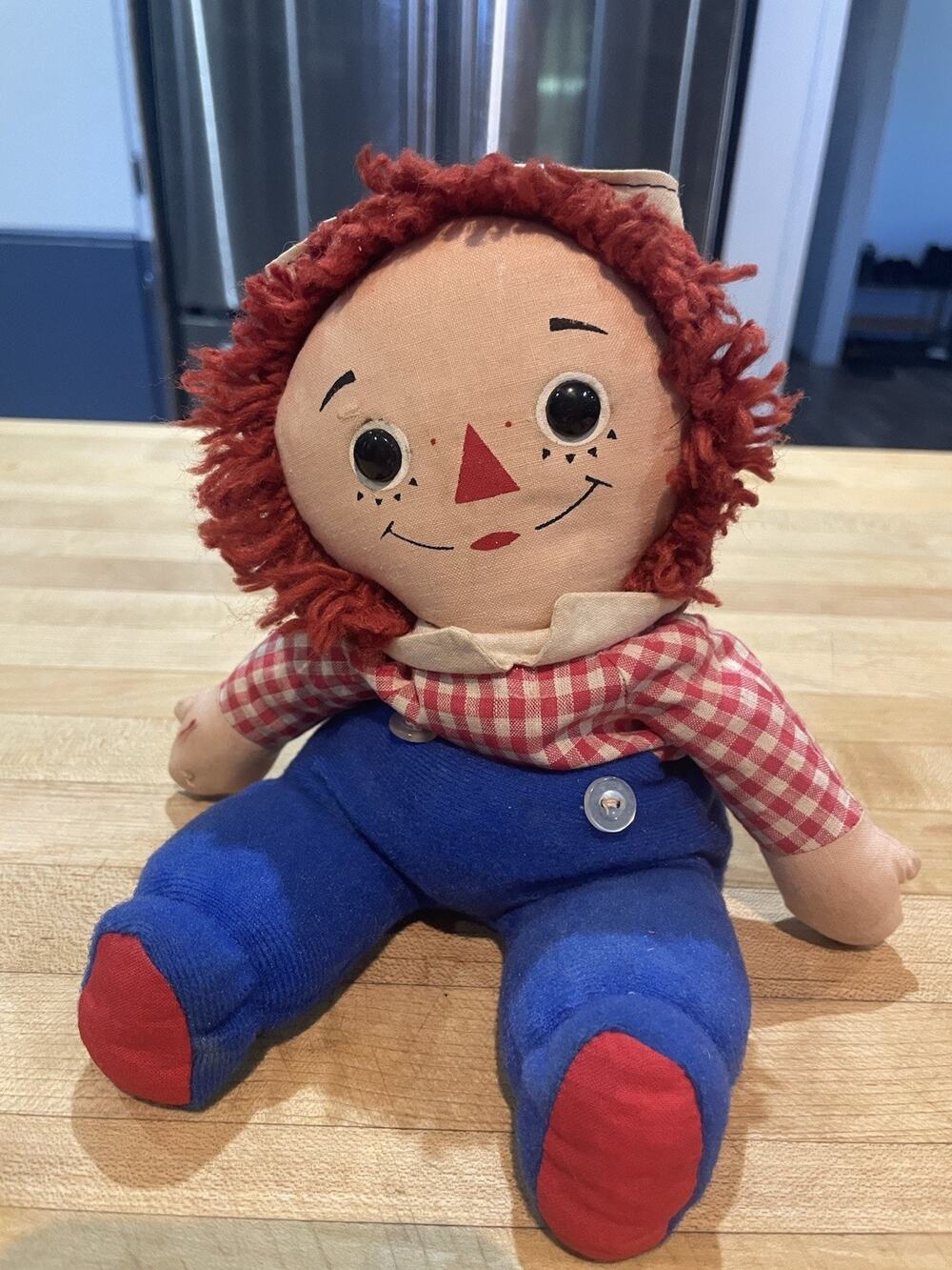VTG 1972 Original Knickerbocker Raggedy Andy Bean Bag Doll 10” Baby Shelf Sitter